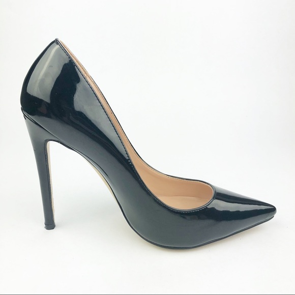 Lovirs Pointed Toe Black Stiletto Heels, 7.5 - Picture 4 of 8